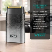 ماكينة حلاقة كهربائية محمولة للرجال، 4500 دورة في الدقيقة، موديل VGR V-326، لون أخضر