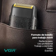 ماكينة حلاقة كهربائية محمولة للرجال، 4500 دورة في الدقيقة، موديل VGR V-326، لون أخضر