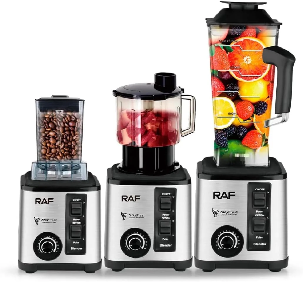 خلاط كهربائي + مفرمة من RAF 3 × 1 بقوة 2600 واط (R.2865) (ضمان 3 سنوات)