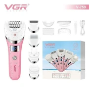 ماكينة حلاقة الشعر الكهربائية V-759 في جي ار لإزالة الشعر، أجهزة العناية الشخصية، ماكينة تشذيب الجسم 5 في 1، مزيل شعر مقاوم للماء للنساء