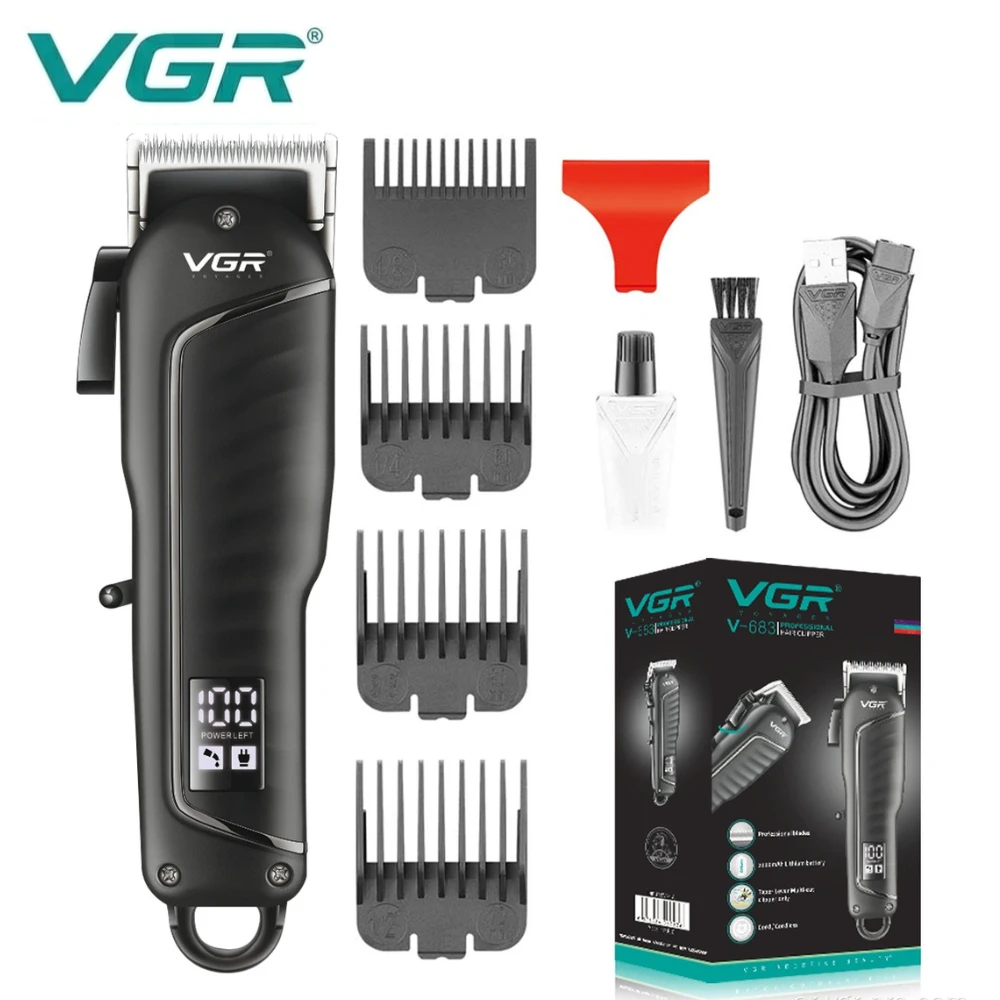 ماكينة حلاقة الشعر الاحترافية القابلة لإعادة الشحن VGR V-683 للرجال
