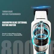 ماكينة حلاقة الشعر VGR 888T للرجال، شفرة على شكل حرف T، 8000 دورة في الدقيقة، شفرة مطلية بطبقة DLC| حلاقة دقيقة لاسلكية؛ شاشة LED؛ إضاءة مدمجة؛ بطارية 2000 مللي أمبير؛ قاعدة شحن USB؛