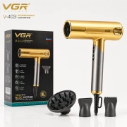 مجفف شعر احترافي VGR V-403 بقوة 1900 واط مزود بمحرك BLDC، وتقنية التأين، وهواء بارد، ومؤشر LED