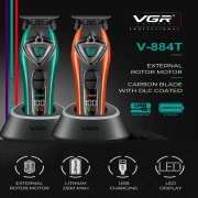 ماكينة حلاقة شعر احترافية VGR قابلة لإعادة الشحن أداة تشذيب الشعر إضاءة موضعية LED شفرة DLC ماكينة حلاقة للرجال V-884 T