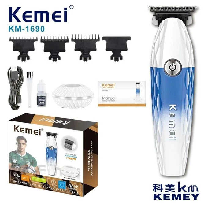 Kemei Km-1690- ماكينة حلاقة كهربائية احترافية. قابلة للشحن للرجال