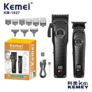 Kemei Km-1827 - ماكينة حلاقة كهربائية احترافية، قابلة لإعادة الشحن للرجال