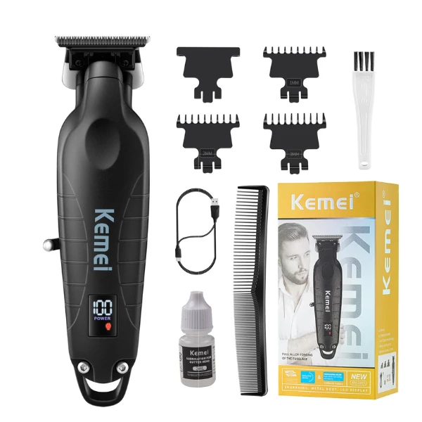 Kemei ماكينة الحلاقة الإحترافيه كيمي KM-2293 بقوة 1200 مللى أمبير تعمل حتى ساعتين متواصلين وبشاشه ديجيتال