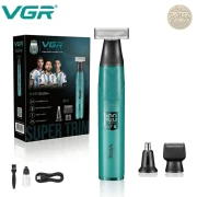 مجموعة أدوات الحلاقة 3 في 1 من VGR  مقاومة للماء بروفيشنال قابلة للشحن للاستعمال الرطب والجاف، V-633