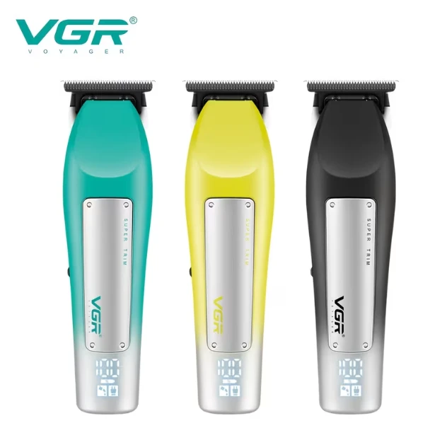 ماكينة حلاقه احترافيه من VGR قابلة لإعادة الشحن عبر منفذ USB مع شاشة LED  باللون الأخضر V-939