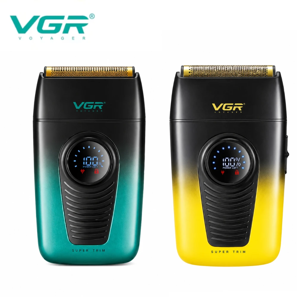 ماكينة حلاقة كهربائية للرجال VGR ، قابلة لإعادة الشحن عبر منفذ USB، قادرة على حلاقة وتشذيب السوالف، تصميم غير لامع، هدية رائعة للرجال ، V-396