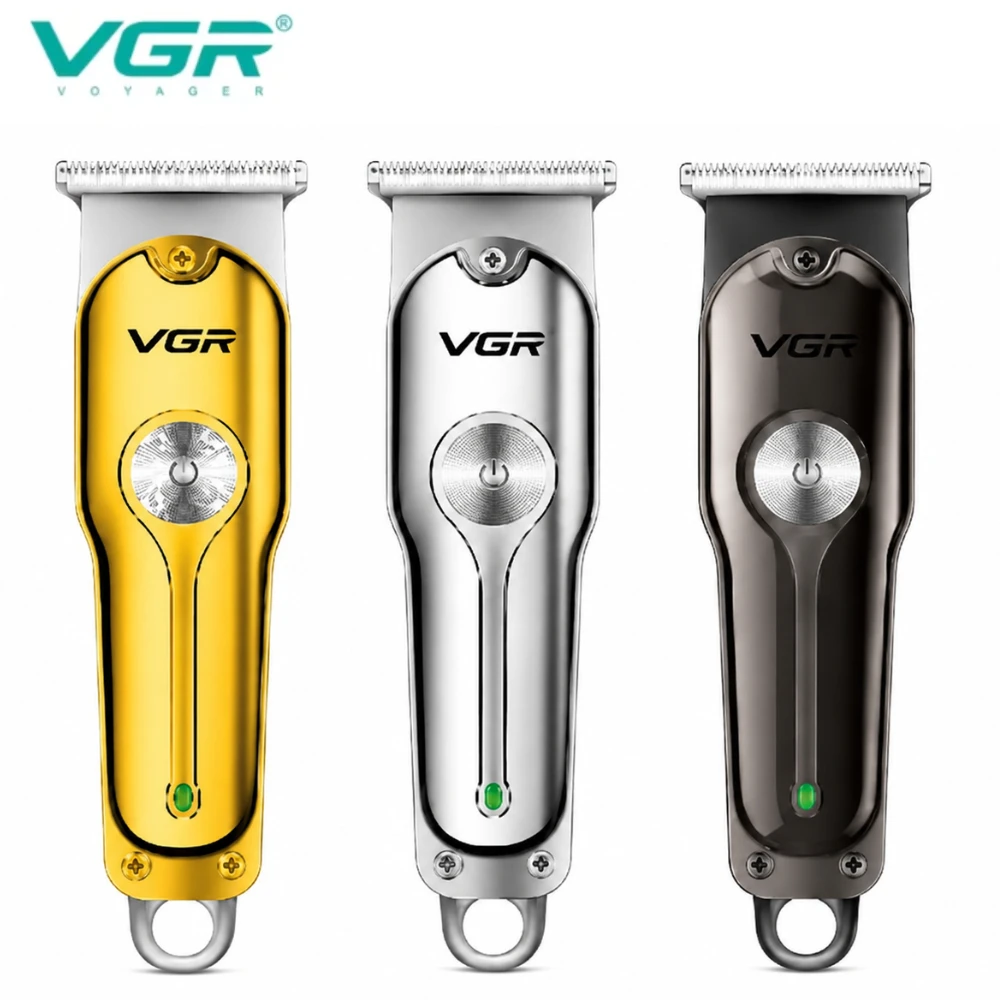 ماكينة تشذيب الشعر الاحترافية من في جي ار - V-071 من الفولاذ مقاوم للصدأ بشحن USB مع 3 أمشاط