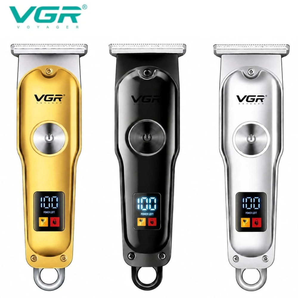 ماكينة حلاقة VGR V-290 للرجال بشاشة LED وشحن USB-C وتشغيل سلكي ولاسلكي – في جي آر