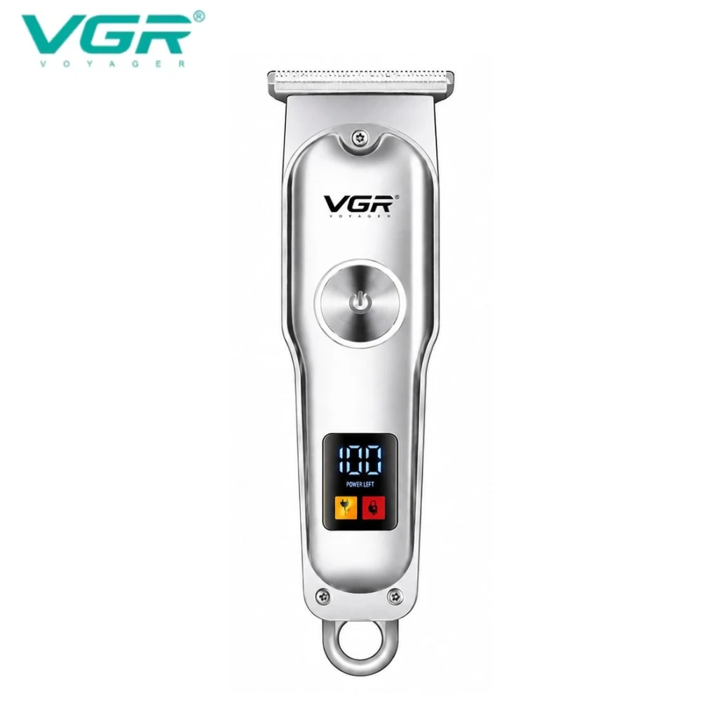 ماكينة حلاقة VGR V-290 للرجال بشاشة LED وشحن USB-C وتشغيل سلكي ولاسلكي – في جي آر