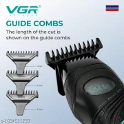 ماكينة حلاقة الشعر الاحترافية VGR V-857T للرجال، شفرات مطلية بالسيراميك وDLC، محرك BLDC بسرعة 9000 دورة في الدقيقة، شاشة LED، بطارية 2500 مللي أمبير- لون أسود