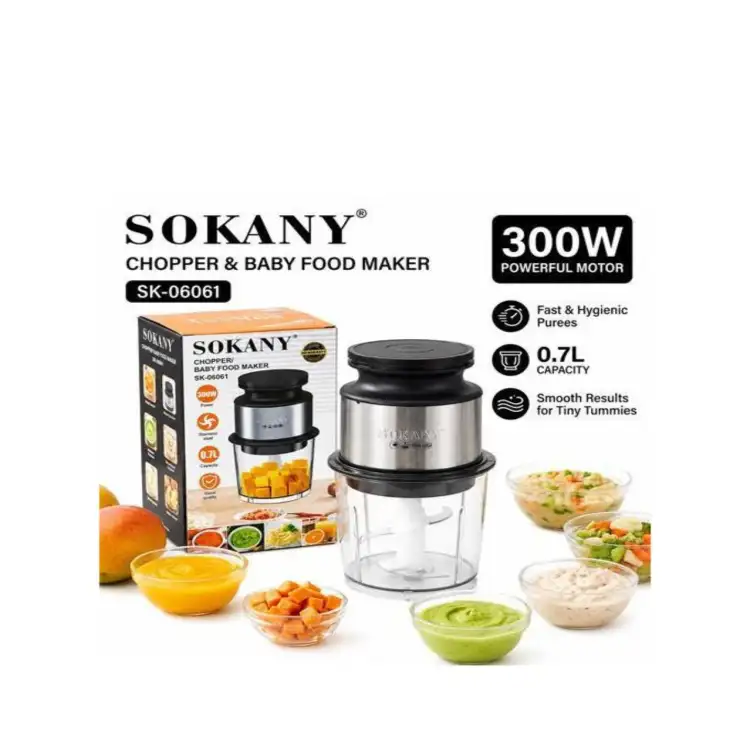 Sokany كبه و محضرة طعام / جهاز تحضير طعام الأطفال سعة 0.7 لتر 300 واط
