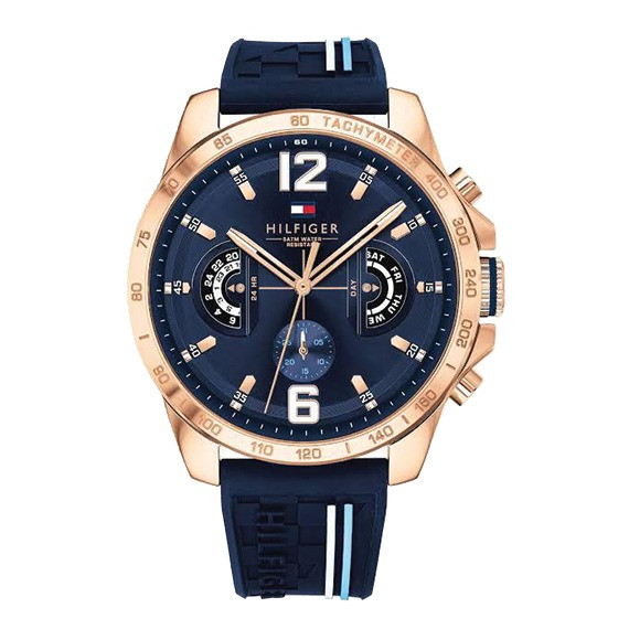Tommy Hilfiger Unisex-Adult Multi dial Quartz Watch with Silicone Strap 1791474