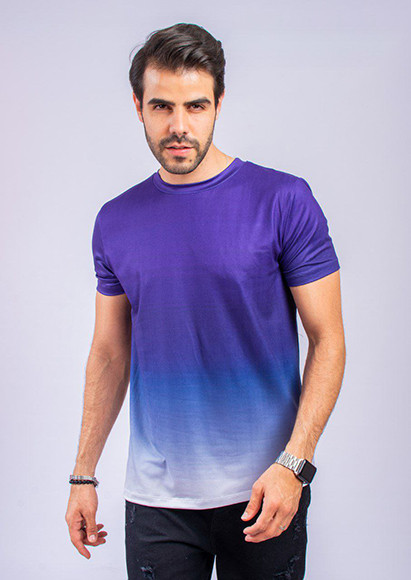 Men's summer T-shirt for all occasions - blue gradient color