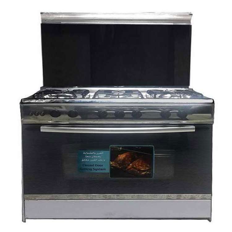 Unionaire Gas Cooker, 5 Burners, 80 cm, Stainless Steel - C6080SS-AC-186-F