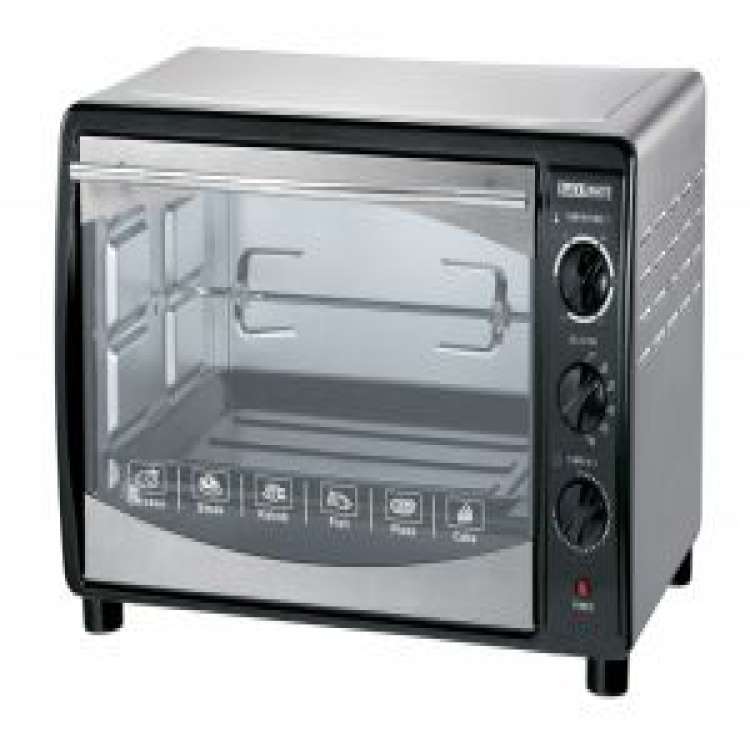 Turbo Electric Oven with Black and White Grill, 60 Liter, Black / Silver - B60 - Ovens