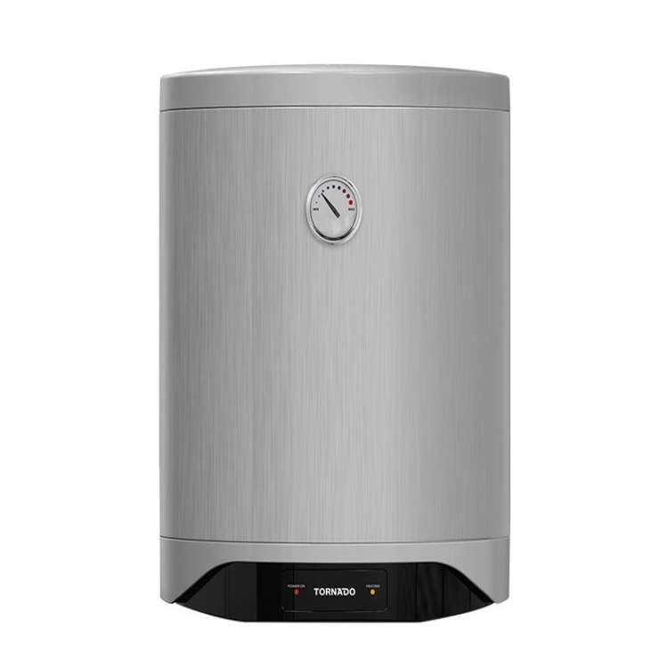 TORNADO Electric Water Heater 40 Liters, Enamel, LED Bulb, Silver TEEE-40MS