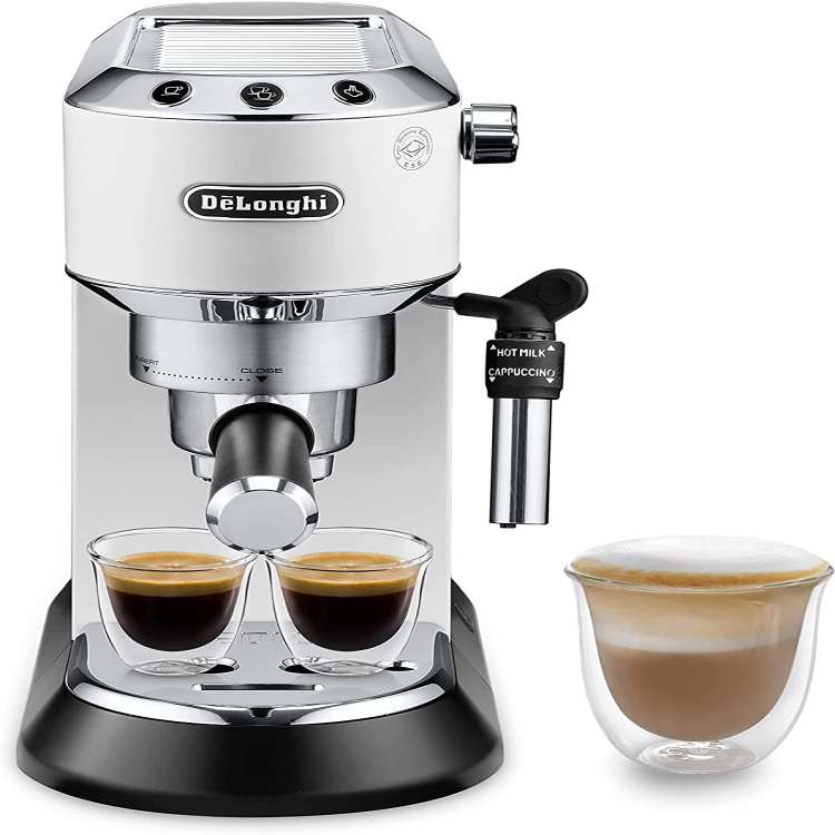 Delonghi EC685.W Dedica Style Espresso and Cappuccino Coffee Maker - White -(International warranty)