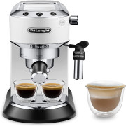 ماكينة تحضير القهوة بتصميم ديديكا لتحضير الاسبريسو والكابتشينو من ديلونجي، موديل EC685.W - ابيض- (ضمان دولي)