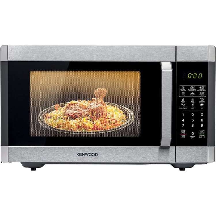 KENWOOD 42L Microwave Oven with Grill, Digital Display, 5 Power Levels, Defrost Function, Stainless Steel, Auto Menu, 99 Minutes Timer, Clock Function 1100W MWM42.000BK Black/Silver
