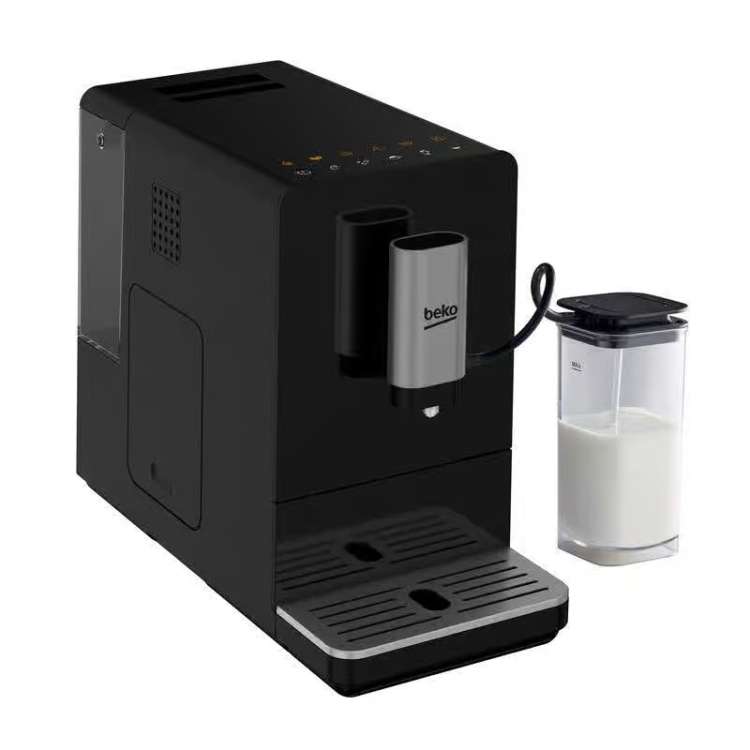 Beko Automatic Espresso Coffee Machine, 19 Bars, 1350W, with Grinder and Milk Cup, Black - CEG 3194 B