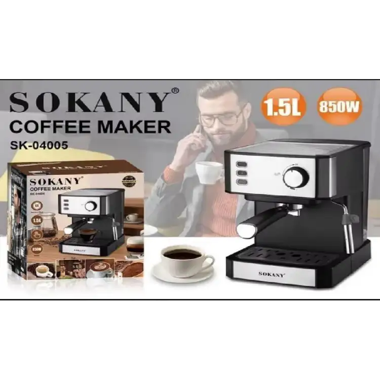 ماكينة تحضير الاسبرسو سوكاني، 850 وات، اسود - SK-04005