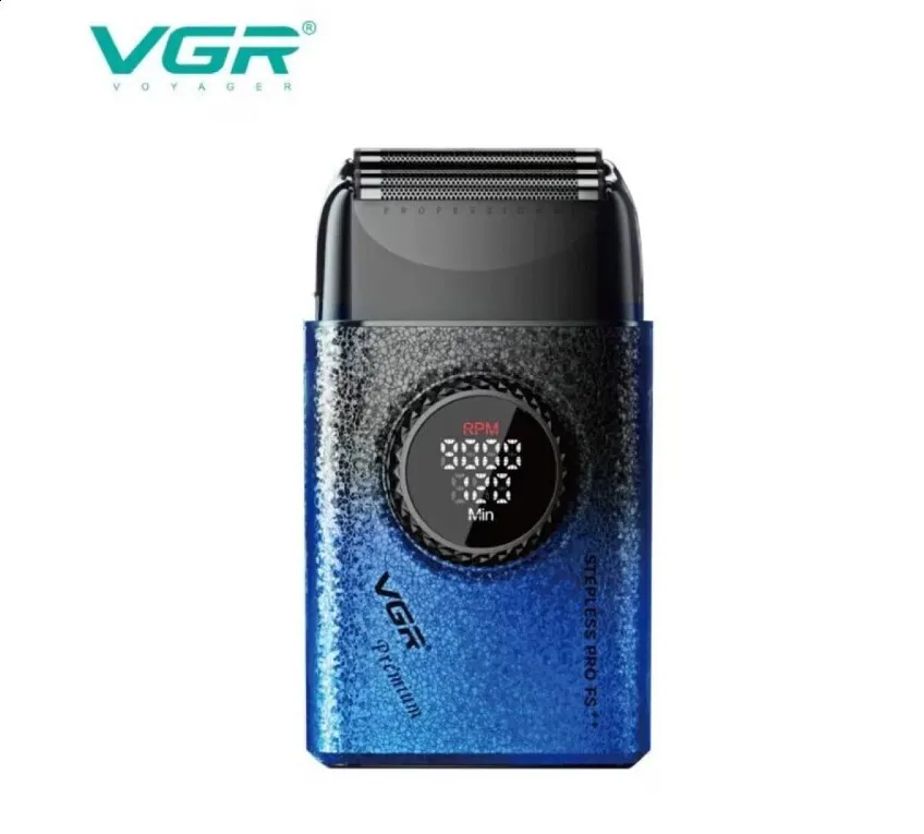 مجموعة قص الشعر الاحترافية 3 في 1 VGR V-STEPLESS Pro - باللون الأزرق
