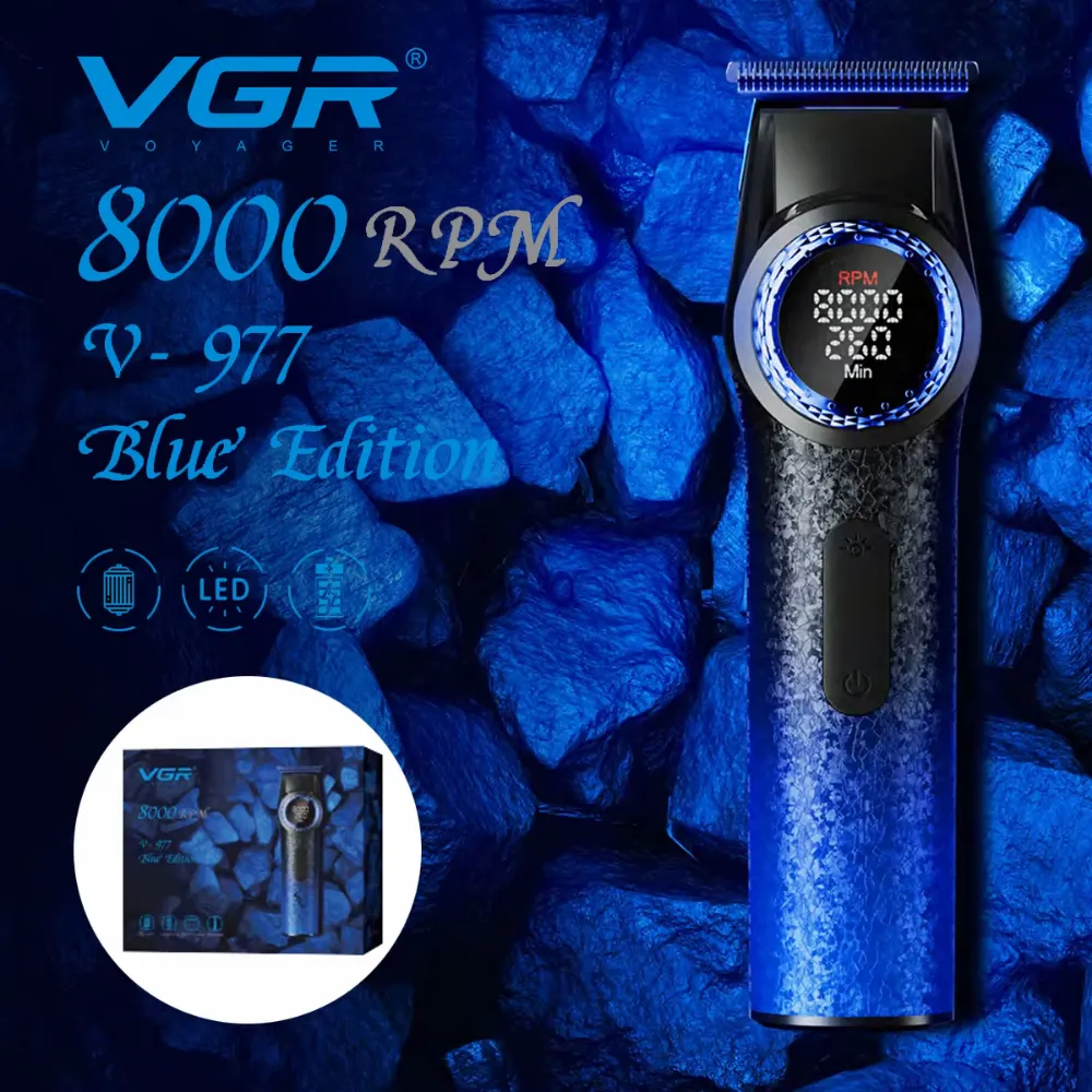 ماكينة تشذيب الشعر اللاسلكية VGR V-977 الزرقاء -  8000 دورة في الدقيقة