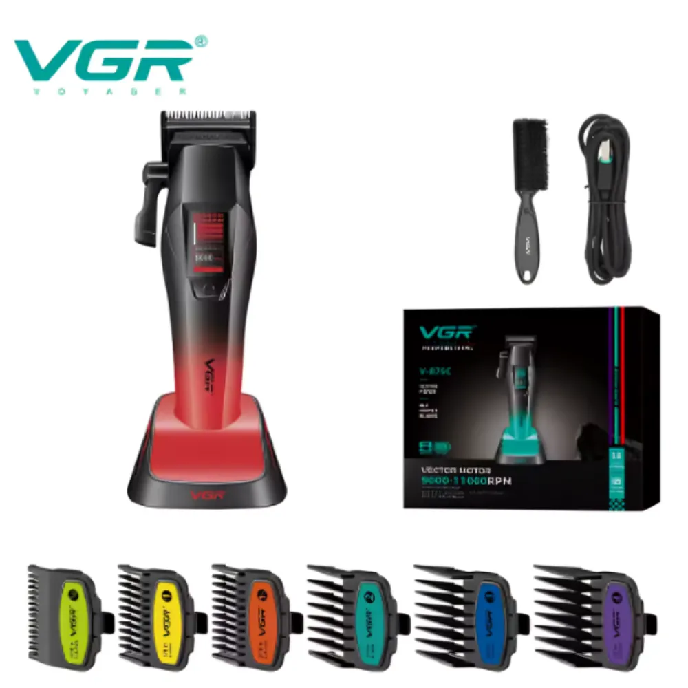 ماكينة حلاقة الشعر الاحترافية VGR V-875C شاشة LED - للرجال