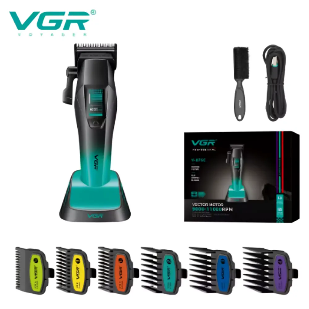 ماكينة حلاقة الشعر الاحترافية VGR V-875C شاشة LED - للرجال