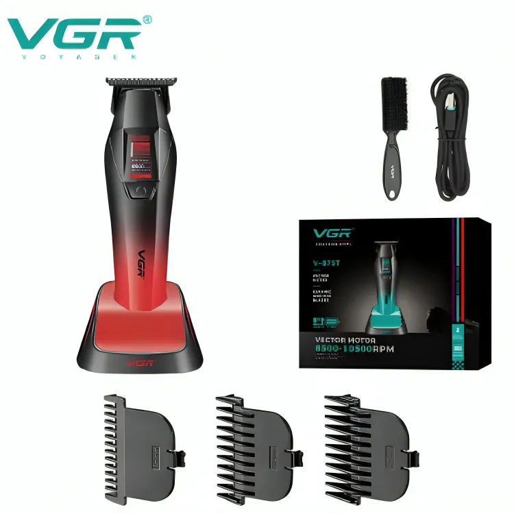ماكينة تشذيب وتحديد الشعر VGR V-875T الاحترافية  بمحرك "فيكتور" متطور وقوة استثنائية للرجال