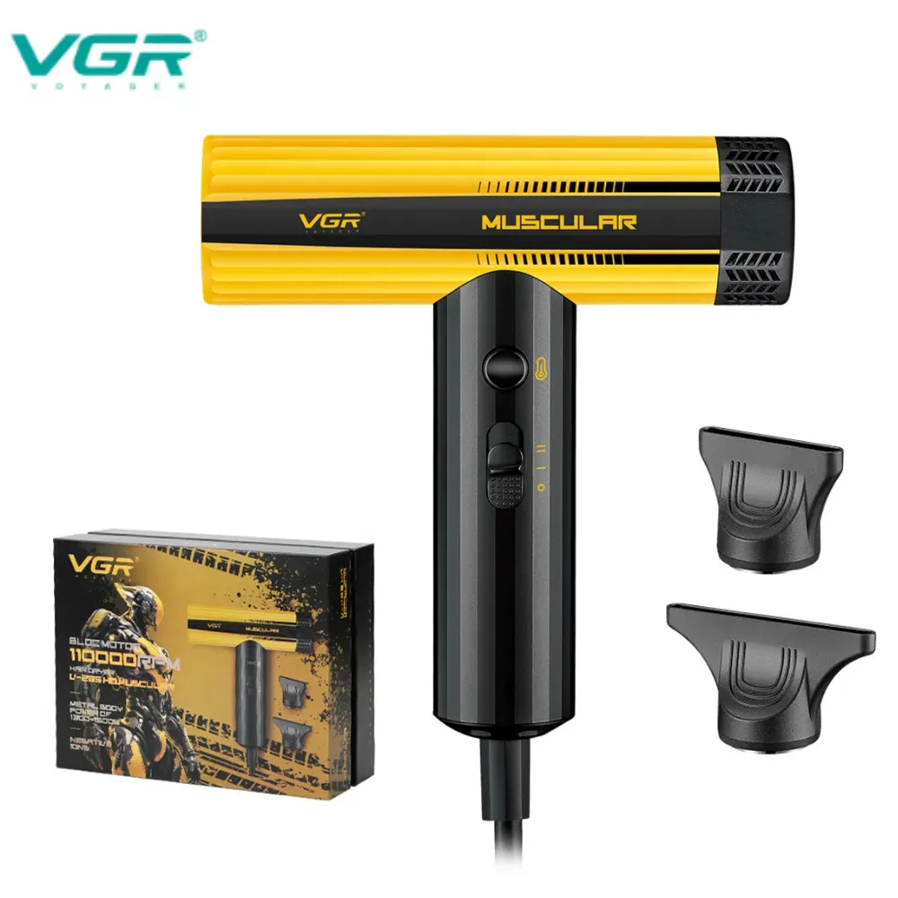 مجفف شعر احترافي VGR V-285 HD للصالونات للرجال والنساء، أصفر