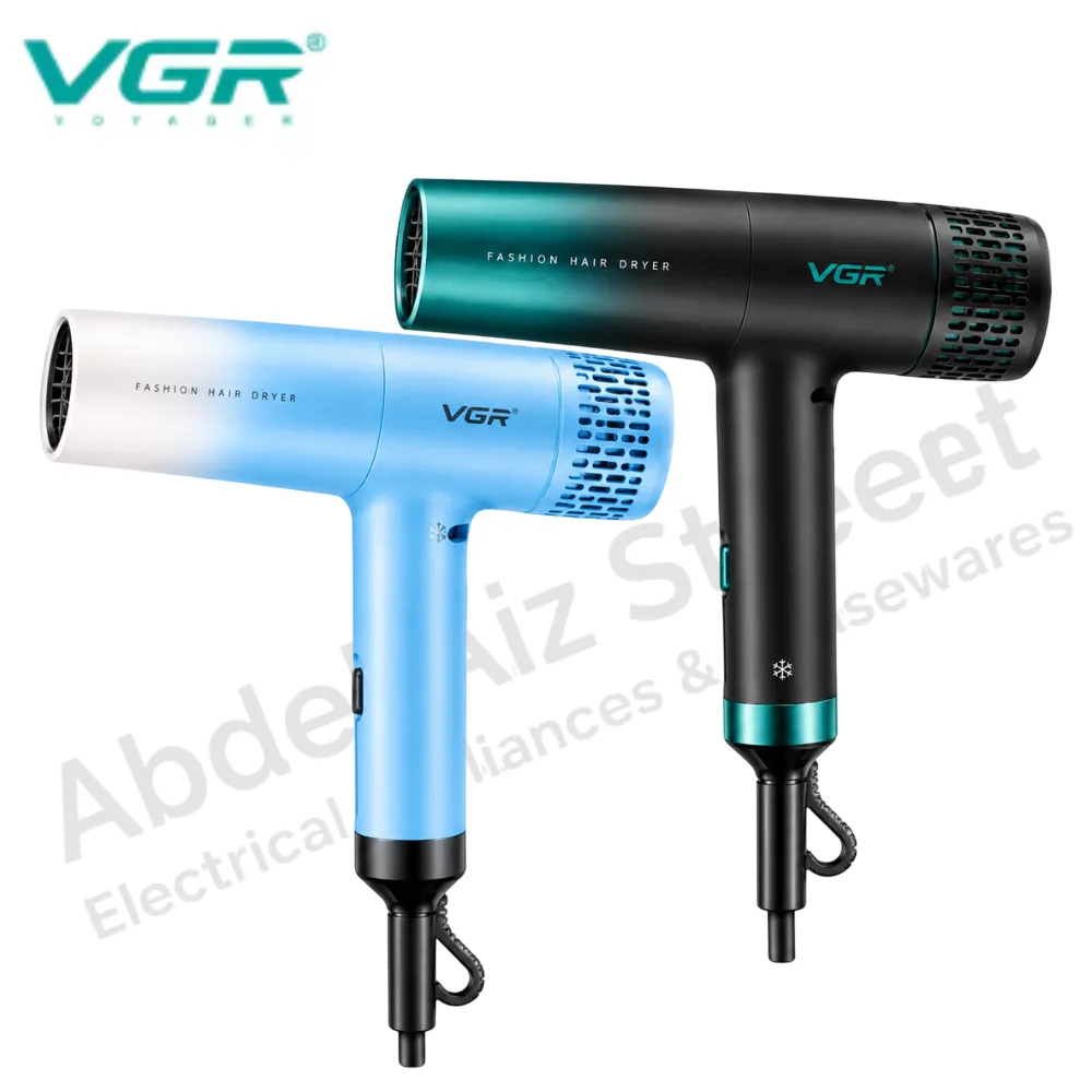 مجفف شعر احترافي VGR V-442 للرجال والنساء، 3 إعدادات للحرارة و3 للسرعة، خاصية الهواء البارد