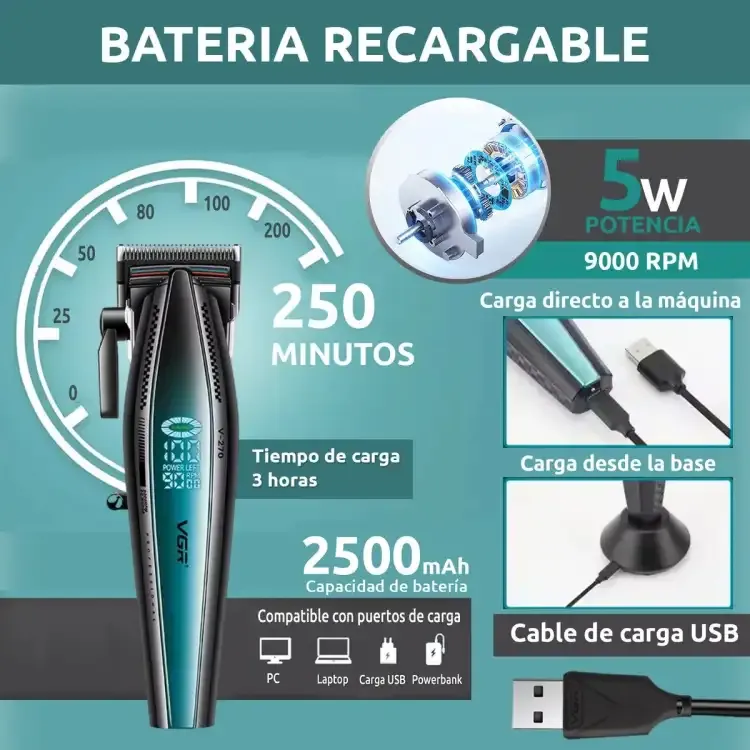 مجموعة ماكينات حلاقة الشعر V-270 + V-992 الاحترافية VGR