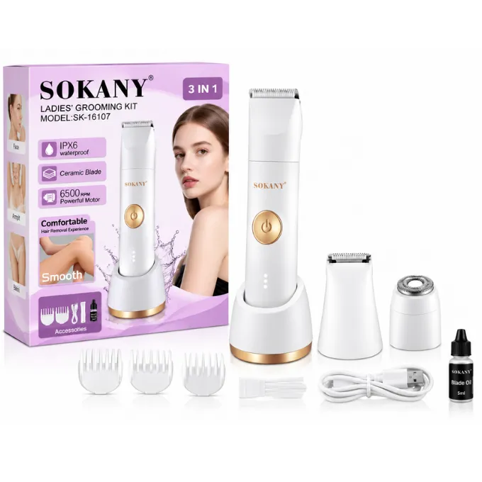 ماكينة حلاقة وتشذيب للسيدات 3 في 1– IPX6 مقاومة للماء SK-16107