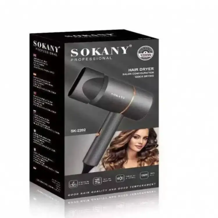 مجفف شعر سوكاني ميني، 1200 وات، رمادي - SK-2202