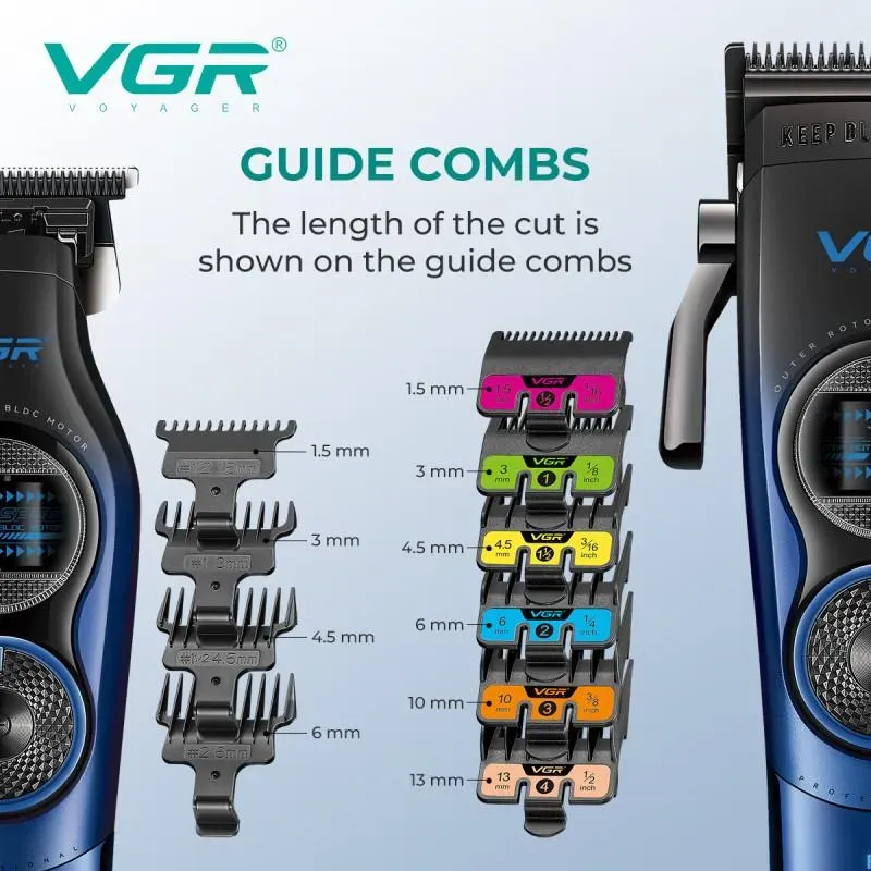 مجموعه قص الشعر الاحترافية VGR V-882 S2 المقاومة للماء - للرجال