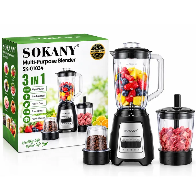 خلاط 3 في 1  سوكاني 650 وات 1.6 لتر SK-01034