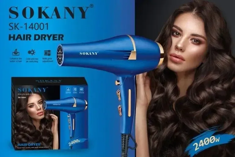 مجفف شعر احترافي من سوكاني، 2400 واط، أزرق - SK-14001