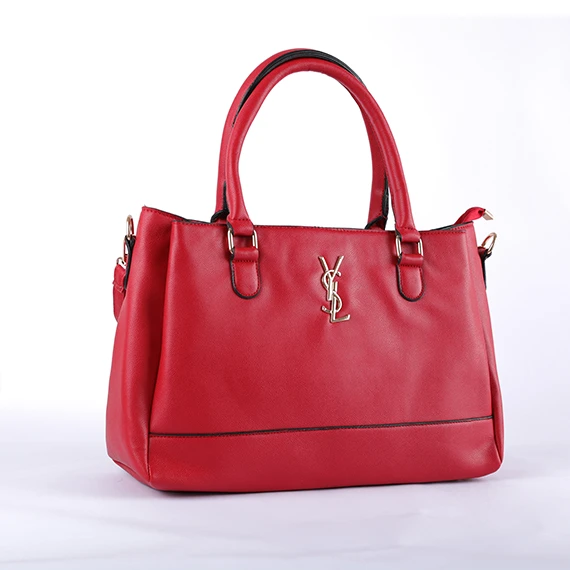 حقيبة  كتف مصنعة من أجود خامات الجلد - بمقبض لليد والكتف -  وحزام كتف قابل للتعديل   - من Yves saint Laurent  للنساء - أحمر