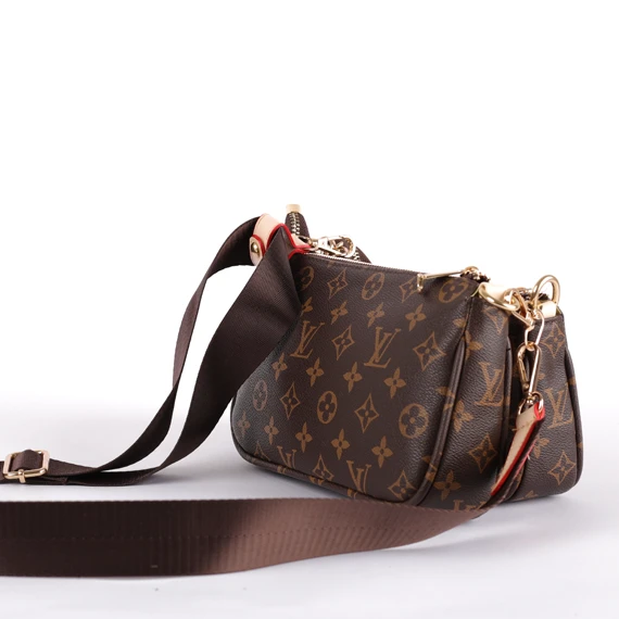 Hand Handled Leather Louis Vuitton Multi Accessories Brown Strap