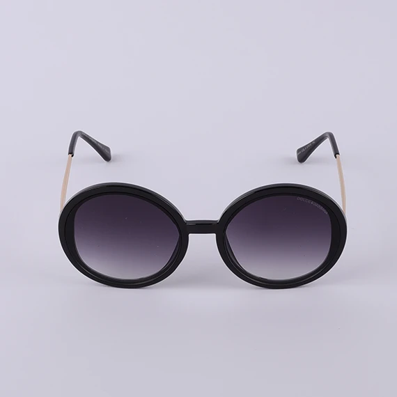 نظارة شمسية دائرية من dolce & gabbana للنساء - بعدسات سوداء متدرجة  اللون - أسود