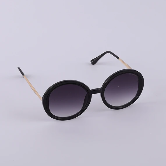 نظارة شمسية دائرية من dolce & gabbana للنساء - بعدسات سوداء متدرجة  اللون - أسود