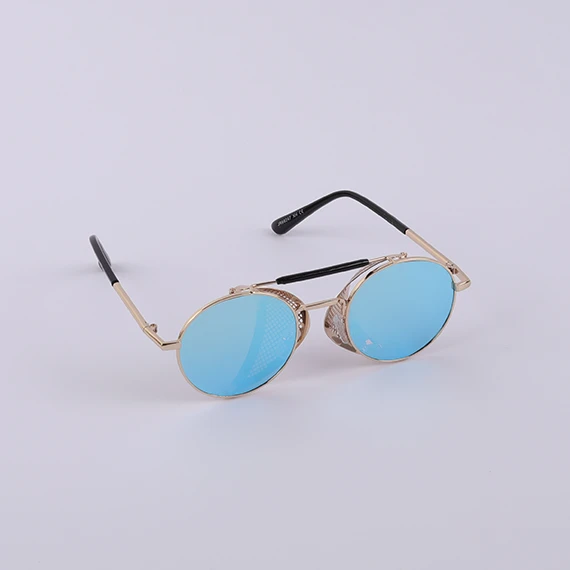 Ray-Ban Round Sunglasses  for Unisex - Mirror Polarized Lens - Gold Frame - Mirror