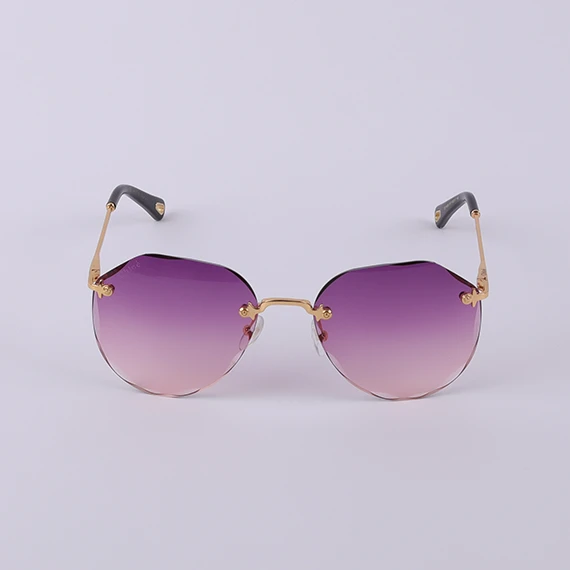 Rimless Sunglasses from Chloé - Patterned edges - Graduated lenses - Purple