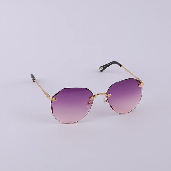 نظارة شمسية  بدون اطار للنساء من Chloé - بحواف منقوشة  - بعدسات متدرجه - ارجواني
