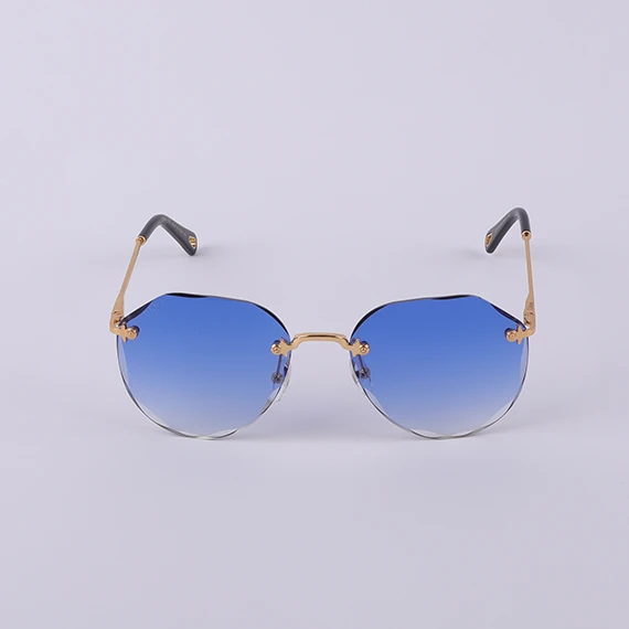 Rimless Sunglasses from Chloé - Patterned edges - Graduated lenses - Blue